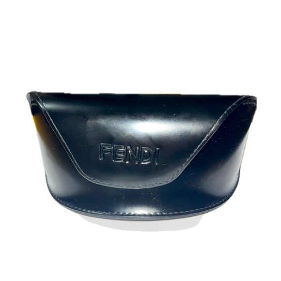 Fendi Sunglasses Case, Black, Has Velvet Fendi design inside. main image 11